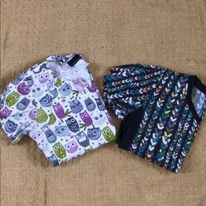2 XS Cherokee Scrub Tops